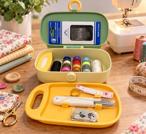 Portable sewing kit box with - box,