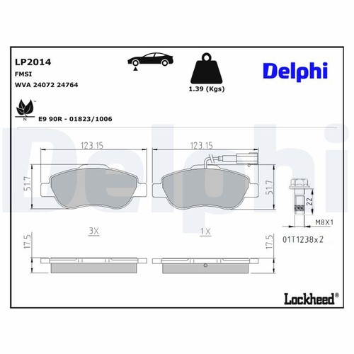 Lp2014 brake pad set - lp2014,