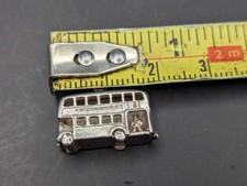 Sterling Silver Charm DOUBLE DECKER BUS - Opening with Bus Conductor - 4.12gms