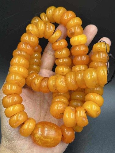 Antique amber beads natural - antique,