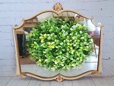 Antique Mirror French Louis Style Cream Gold Gilt Vintage Wall Mirror 1960