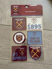 Official West Ham United FC Multi Car Window Set Of 6 Stickers 7cm x 7cm