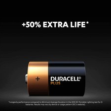 6 X DURACELL D SIZE PLUS POWER