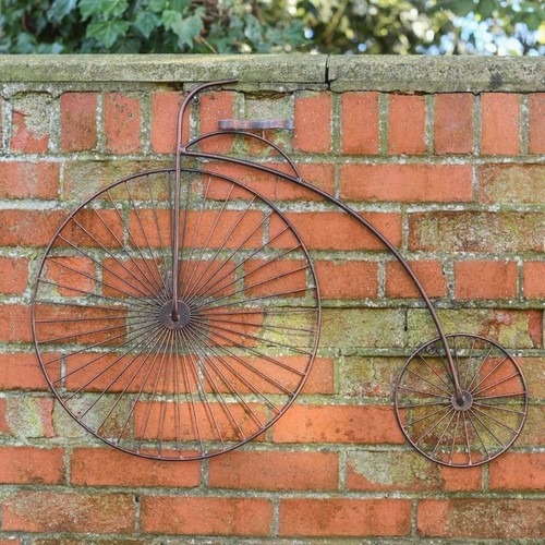 Penny farthing metal wall - metal, art