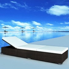 Sun Lounger with Cream White