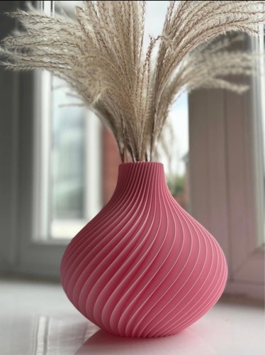 Modern ribbed vase - modern,