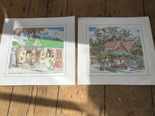 Two art prints of Barbados by
