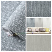 Grey Textured Thick Plain Wallpaper Heavy Embossed Non-Woven Paste the Wall Roll