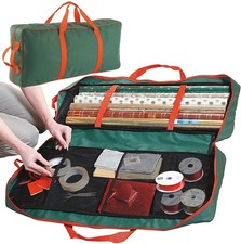 Ram® Fabric Wrapping Christmas XMAS Paper Rolls Tags Bows Storage Bag