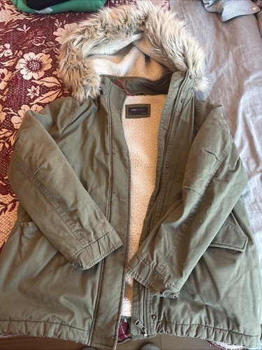 Green parka coat - m&s,