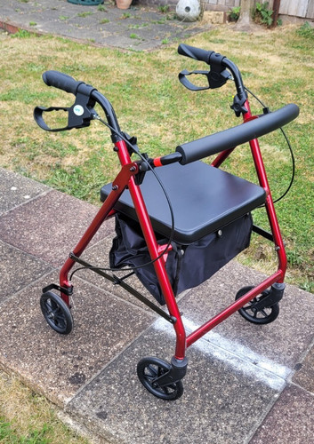 Red wheel rollator walker - rollator,