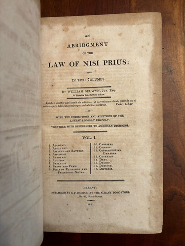 1811 abridgement law - 1811,