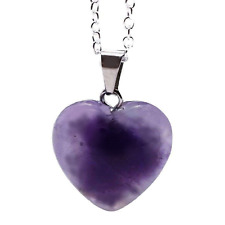 Amethyst Heart Pendant Varied Purple Gemstone Healing Stone Necklace Jewellery