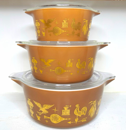 Rare pyrex early american set - rare,