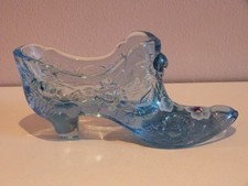FENTON Glass Cabbage Rose Blue