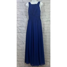 Coast Evening Maxi Dress Navy Blue Size 8 Tie Neck Halter Pleated & Lace Chest