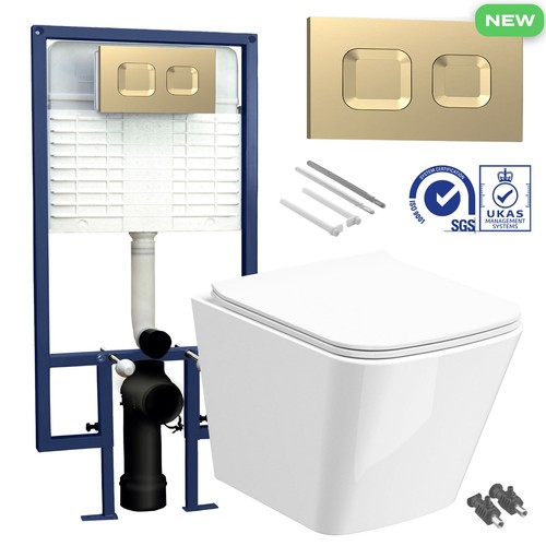 Square rimless wall hung - wall,