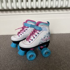 SFR Vision II Kids Quad Roller Skates - White Purple Pink