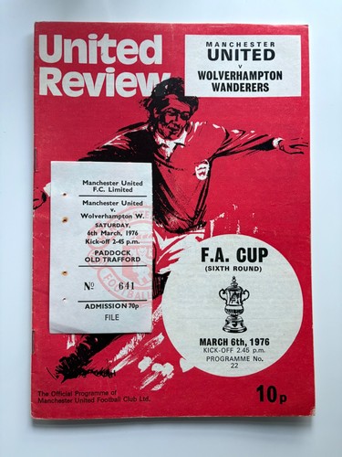 Ticket stub 1975 manchester - stub, 1975/76