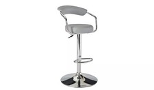 Grey Adjustable Bar Stool Faux