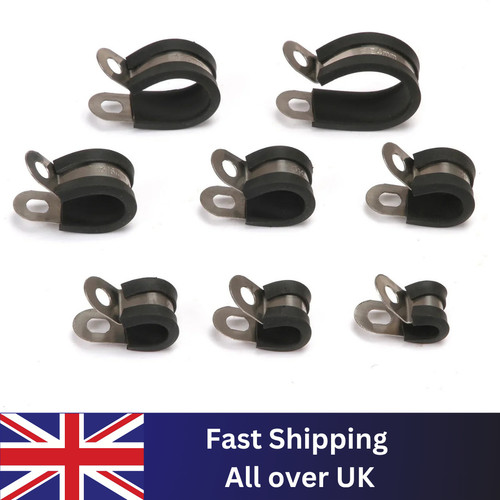 Rubber lined p clips - 10,