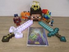 Minecraft Bundle - Light-Up Sword Fox Bee Bird Plush Figures Cards & More