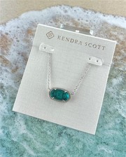 NEW Kendra Scott Elisa Pendant London Blue December Silver Necklace