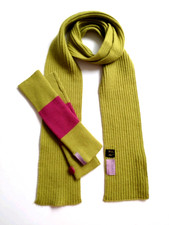 POWDER - NEW - 2 pc set - Lime & Fushia Ladies Knitted Hand Warmers & Scarf