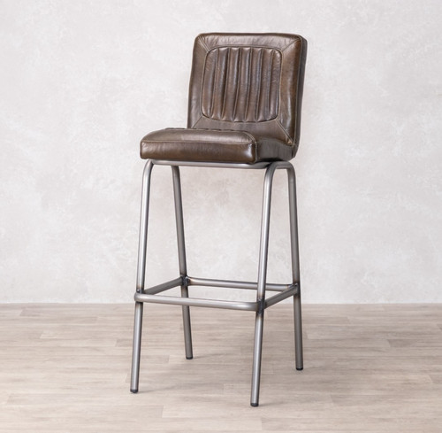 Dark olive leather - dark, stools