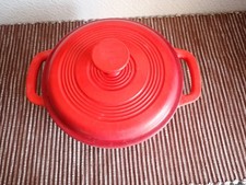 ERNESTO QUALITY RED CAST IRON LIDDED STEW POT  23cm x 10cm DEEP