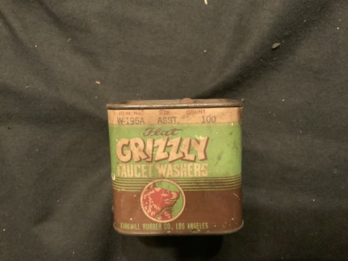 Vintage tin flat grizzly - vintage,