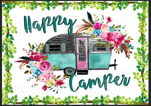 Happy camper metal - metal, sign