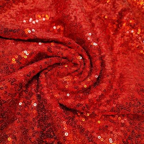 Red sequin mesh fabric sparkly - red,