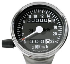 Mini Speedometer 60mm Chrome