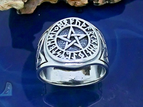Pentagram signet ring 925 - pentagram,