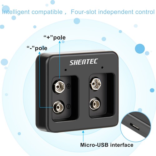 Battery charger 2slots - 9v,