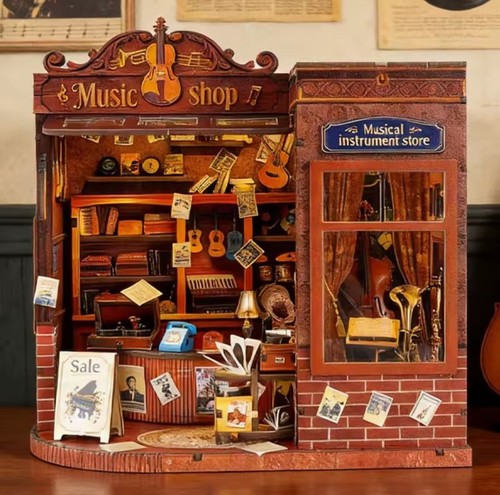 Diy book nook - book, music