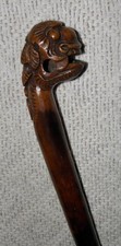 Antique Walking Stick Cane Hand Carved Rattle Ball Chinese Oriental Dragon Head