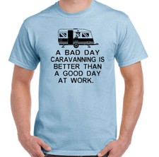 A Bad Day Caravanning Mens Funny Camping T-Shirt Caravan Awning Equipment Tent  