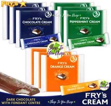 FRYS CHOCOLATE, ORANGE & PEPPERMINT CREAM 3 PACK Dark 49g Bars Fry's✨Cheapest✨🎁