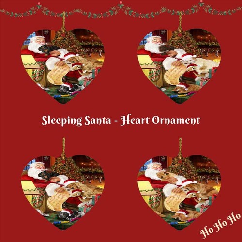 Santa sleeping with gifts dogs - santa,