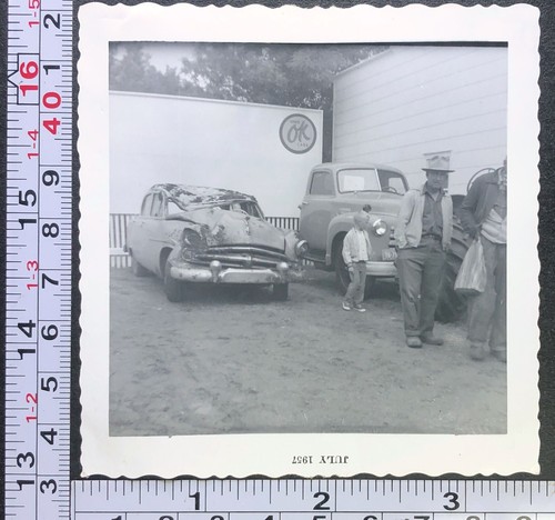 1957 car accident - car,