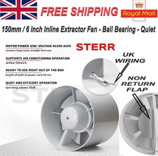 150mm 6 Inch Inline Extractor Fan - Kitchen - Greenhouse - Garage - Shed - Quiet