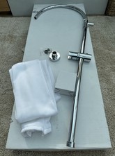 Victorian Plumbing Rigid Shower Riser Rail Chrome Adjustable Stainless Steel