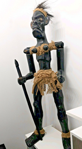 Wooden carved female african - carved,