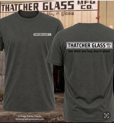 Thatcher glass vintage logo - glass,