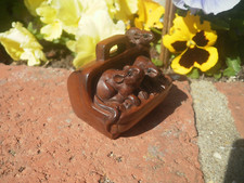 Hand Carved wood netsuke 3