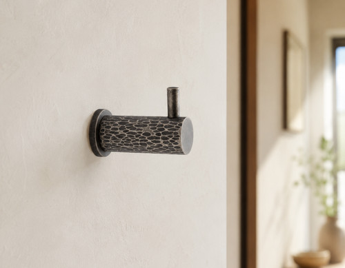 Pewter hammered coat - coat, peg