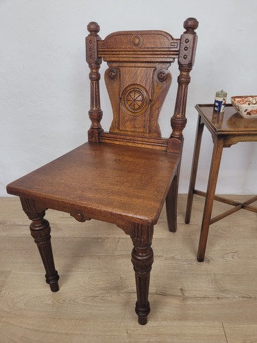 Victorian hall chair oak - victorian,