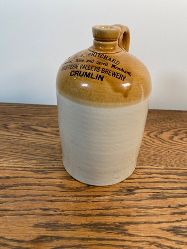 Antique stoneware flagon f - antique, d.f